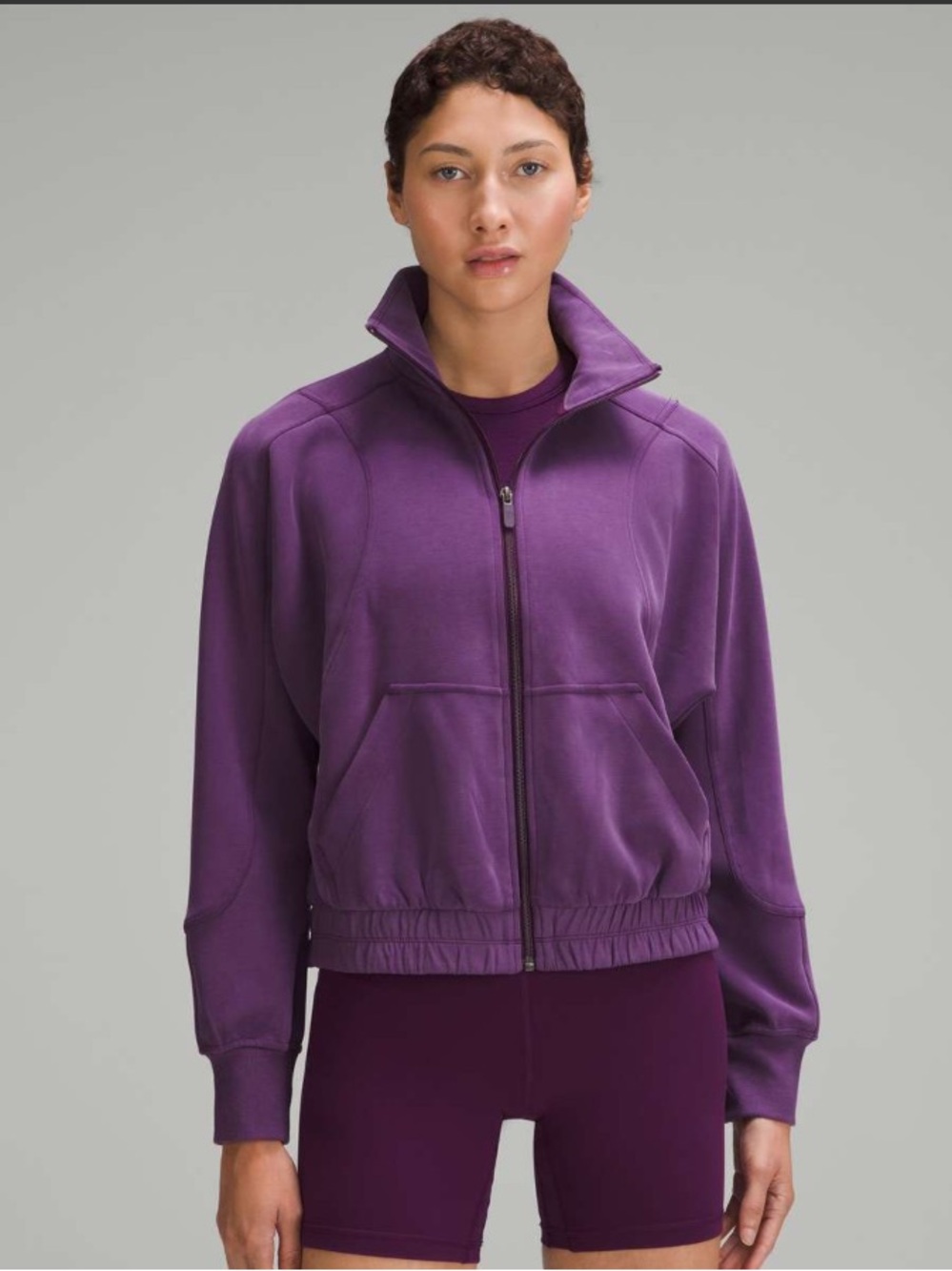 Lululemon Brushed Softstreme Funnel-Neck Zip Up Dramatic Magenta Purple Size 6